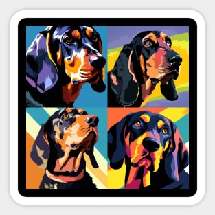 Black and Tan Coonhound Pop Art - Dog Lover Gifts Sticker